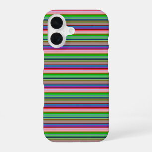 Hot colourful stripes iPhone 16 case