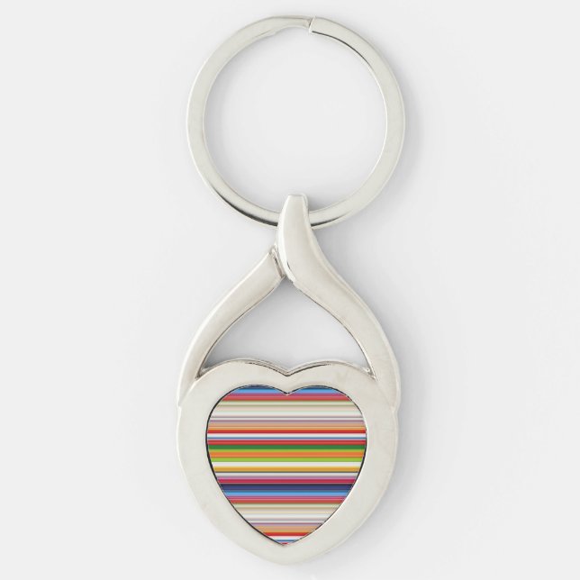 Hot colourful stripes key ring (Front)