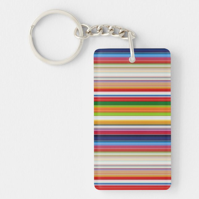 Hot colourful stripes key ring (Front)
