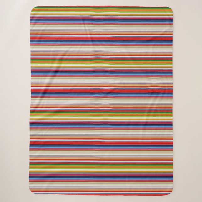 Hot colourful stripes sherpa blanket (Front)