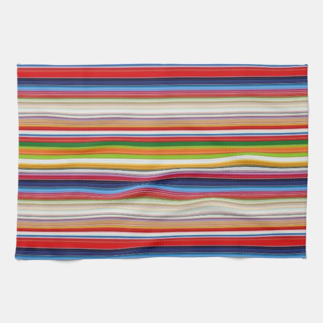 Hot colourful stripes tea towel (Horizontal)