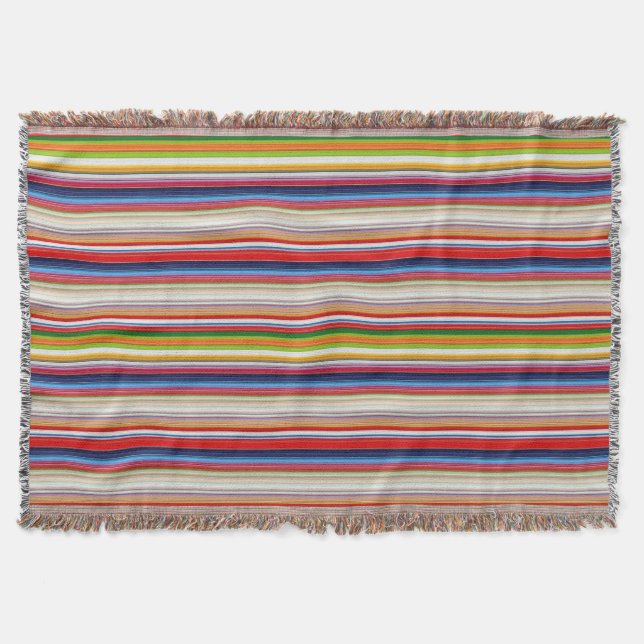 Hot colourful stripes throw blanket (Front)