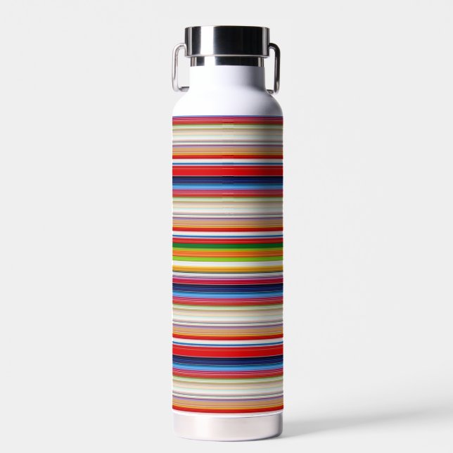 Hot colourful stripes water bottle (Front)