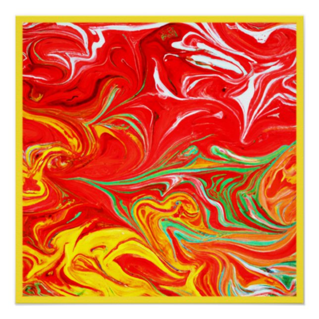 Hot Colours Patterns Art. Buy Now Poster (Front)