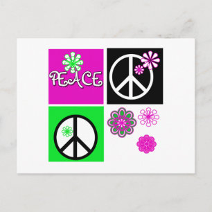 Hot Colours Peace Postcard