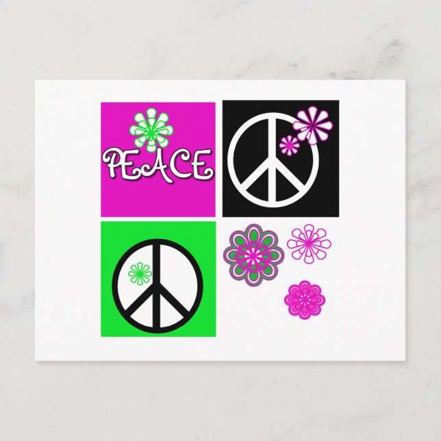Hot Colours Peace Postcard (Front)