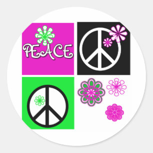 Hot Colours Peace T-shirts and Gifts Classic Round Sticker