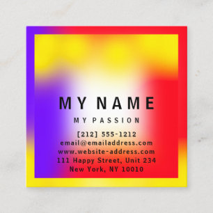 hot Colours Square Modern Minimal Logo Consulting Appointment Card