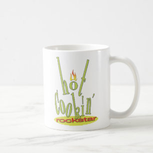 hot cookin rockstar logo coffee mug