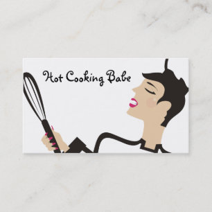 hot cooking babe woman chef baker business card... card