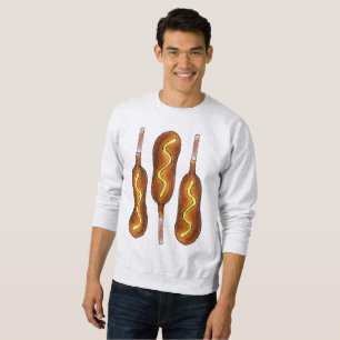 Hot Corn Dog Corndog Mustard Carnival Fair Food Sweatshirt