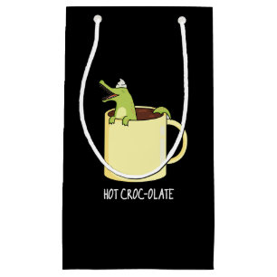 Hot Croc-colate Funny Crocodile Pun Dark BG Small Gift Bag