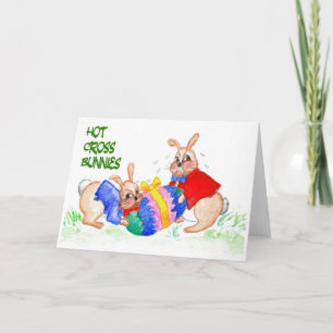 Hot Cross Bunnies Easter Card