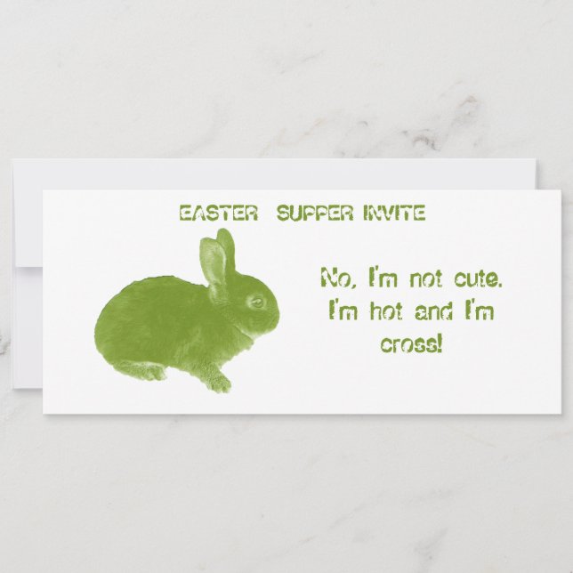Hot Cross Bunny for Easter Invitation (Front)