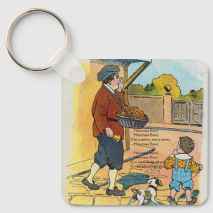 Hot-cross Buns, Mother Goose Nursery Rhyme Picture Key Ring
