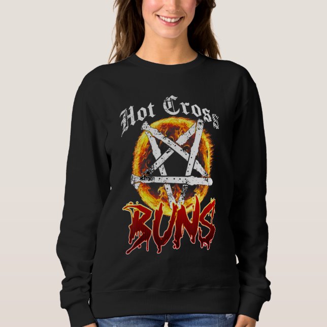 Hot Cross Buns Retro Fire Graphic Sweatshirt (Front)