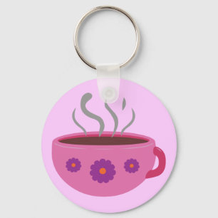 Hot Cup of Coffee Key Ring
