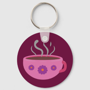 Hot Cup of Coffee Key Ring