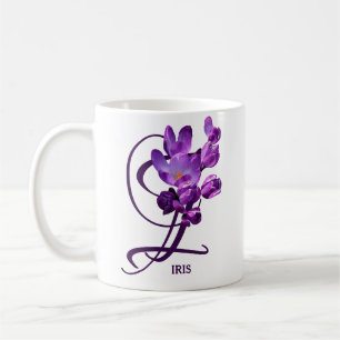Hot Customizable purple spring flowers I monogram Coffee Mug