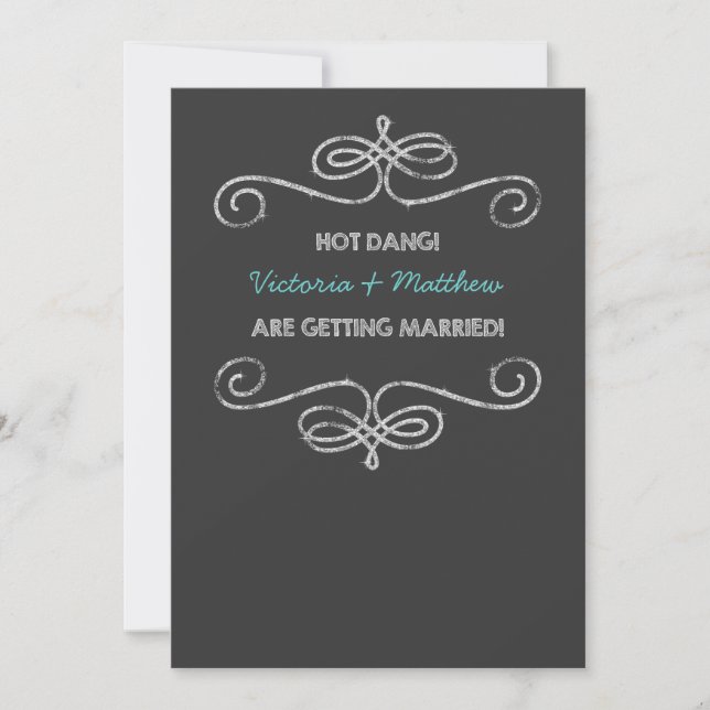 Hot Dang Vintage Chalkboard Wedding Invitation (Front)