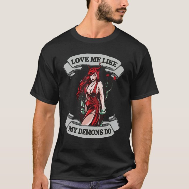 Hot Demonic Devilish Demon Satanic Succubus Evil D T-Shirt (Front)