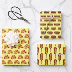 Hot Diggity Dog! Corndog Pigs in a Blanket Hotdog Wrapping Paper Sheet