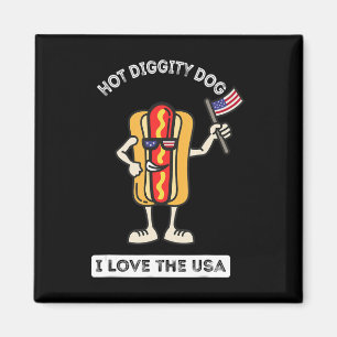 Hot Diggity Dog July 4th Patriotic BBQ Picnic Cook Magnet