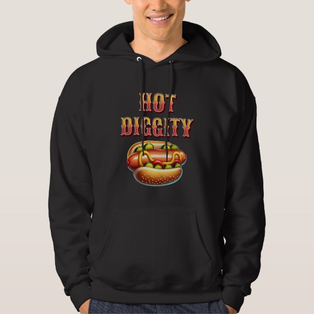 Hot Diggity | Retro Hot dog  Hoodie (Front)