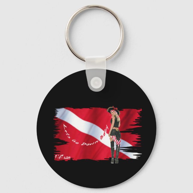 Hot Dive Babes in Bikini's Key Ring (Front)