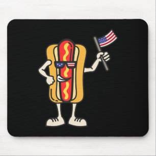 Hot Dog American Flag July 4th Patriotic BBQ Cooko Mouse Pad