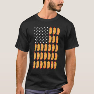 Hot Dog American Flag Patriotic Fourth Of July Nat T-Shirt