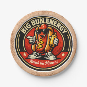 Hot Dog - Big Bun Energy - Foodie Fiends Paper Plate