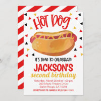 Hot Dog Birthday Party Invite