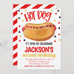 Hot Dog Birthday Party Invite