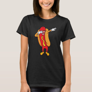 Hot Dog Boy Girl July 4th Dabbing Hotdog T-Shirt