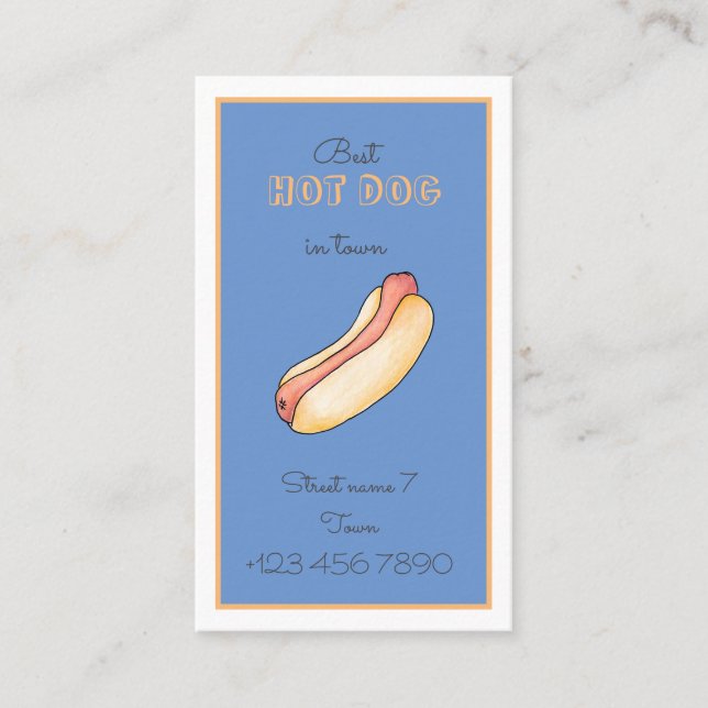Hot dog business card (Front)