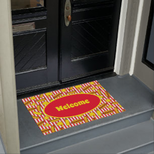 Hot Dog Cart Diner and Restaurant Welcome Doormat