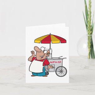 Hot Dog Cart Vendor Street Food Seller Card