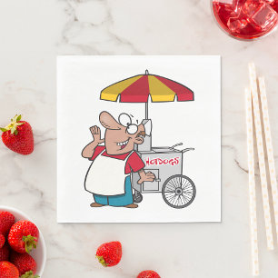 Hot Dog Cart Vendor Street Food Seller Napkin