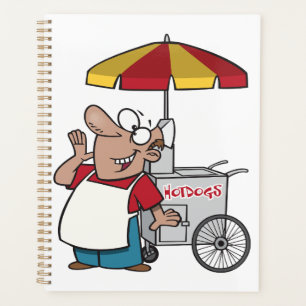 Hot Dog Cart Vendor Street Food Seller Planner