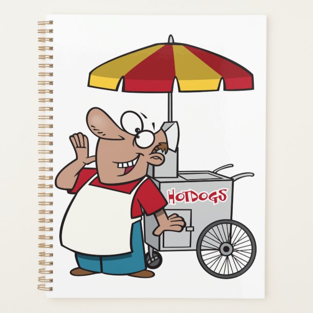 Hot Dog Cart Vendor Street Food Seller Planner (Front)