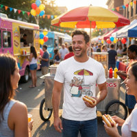 Hot Dog Cart Vendor Street Food Seller