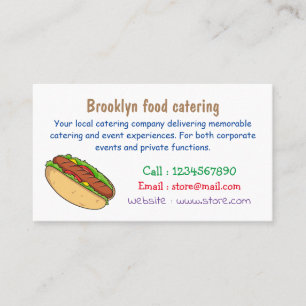 Hot dog cartoon illustration business card