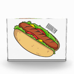 Hot dog cartoon illustration photo block