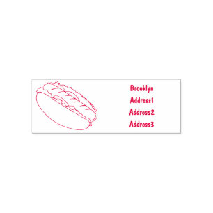 Hot dog cartoon illustration self-inking stamp