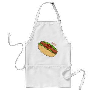 Hot dog cartoon illustration standard apron