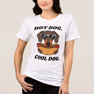 Hot Dog Cool Dog Funny Dog T-Shirt – Cool Dog Wear Tri-Blend Shirt