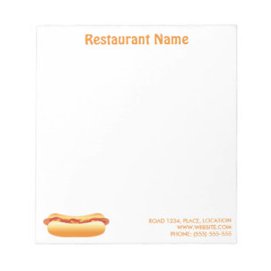 Hot Dog Custom Restaurant Notepad