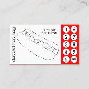 hot dog cut out punch cards