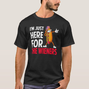 Hot Dog Dabbing I'm Just Here For The Wieners 4th T-Shirt